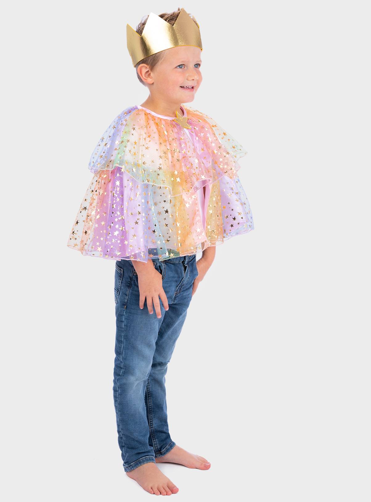 Rainbow Star Cape & Crown Fancy Dress Set One Size - Image 4